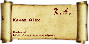 Kavas Alex névjegykártya
